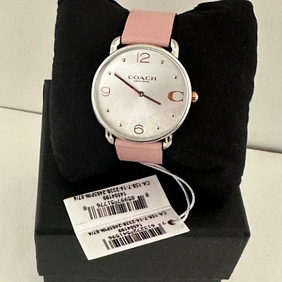 Coach Pink Leather Strap Watch - Picture 4 of 10